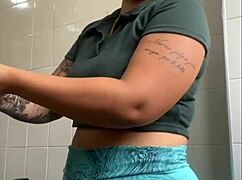 She loves flashing her swollen big pussy everywhere