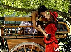 Two Petite Honeys Finger Tight Pussies And Suck Monster Dildos