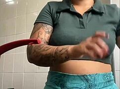 She loves flashing her swollen big pussy everywhere