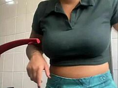 She loves flashing her swollen big pussy everywhere