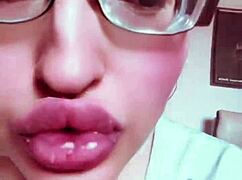 i'm the nude lipstick goddess making your cock throb hard