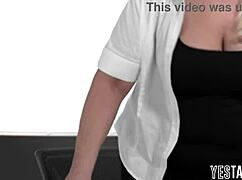 Huge Tits BBW Blonde MILF Pounds Big Dick Cleaner in Office Doggystyle