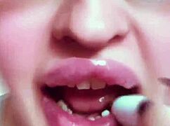 i'm the nude lipstick goddess making your cock throb hard