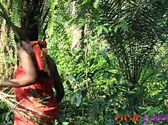 Village Hunter Pounds Horny African Bush Girl Doggy Creampie!