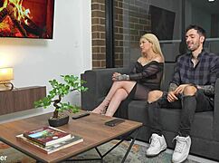 whoa my step uncle's girlfriend rides my cock on phone with my girl!! milf cumload