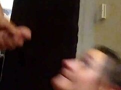 CURVY BRUNETTE WIFE GAGS ON HUBBY'S COCK IN SLoppy DEEPTHROAT FACE FUCK UNTIL WET MESS!