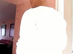 Fit brunette with blue eyes meets monster BBC for first rough interracial pounding