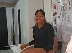 the gynecologist checks out this hot lesbian couple up close