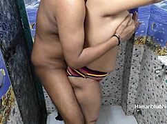 indian desi couple gets steamy in bathroom bath blowjob and hardcore sex