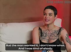 Saba lapiedras moans through first mmf double penetration anal ass to mouth rough cumshot stockings