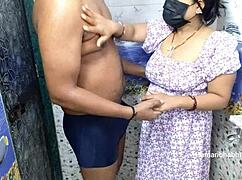 indian desi couple gets steamy in bathroom bath blowjob and hardcore sex