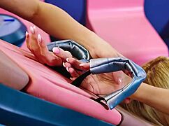 Beautiful blonde candee licious bound giggling feet tickled by talia mint in lezdom challenge