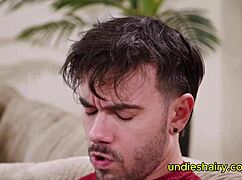 whoa petite brunette teen sucks that FAT HUGE COCK then gets hairy pussy pounded 😈💦