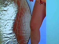 college desi teen in SEXY DRESS and SNEAKERS rams GLASS DILDO deep