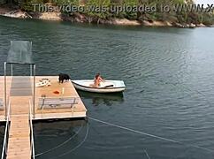 Curvy Brazilian Damiana Flashes Big Ass on Portuguese Beach Then Sucks Cock in Canoe