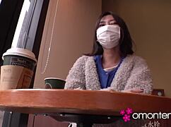 Mayumi flashes hairy pussy as exhibitionist