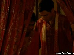 Watch this exotic arab-asian couple ride cowgirl in intimate interracial massage