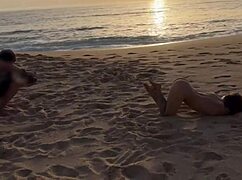 Curvy Brazilian Damiana Flashes Big Ass on Portuguese Beach Then Sucks Cock in Canoe
