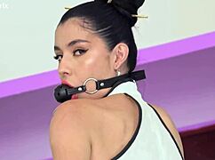 skinny latina bound for big black cock double anal creampie gaping and rough interracial orgasm