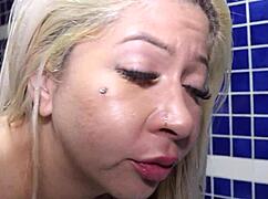 See through red lace barely hides aline souza's big ass getting bbc drilled bareback.