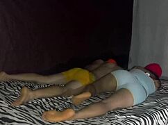 what if a ghost joins stepmom and stepson for real homemade bed fun fucking both?