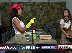 Petite stepdaughter and Latina wife become my kitchen fucktoys in free use fantasy