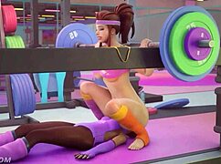 sombra and brigitte's naughty workout with face sitting ass tits boobs
