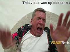 Slipping on Cum Sparks Granny's Wild Craving Inside