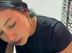 mi cuñada stumbles home from party in sexy dress craving kitchen fuck with young latina ass bouncing wild