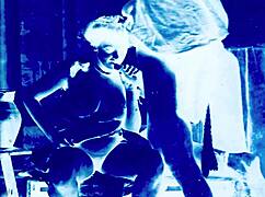 Vintage erotic art captures antique comic passion in retro style