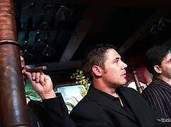 Gorgeous milf dancers anal double penetrated in orgy