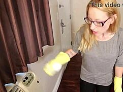 nerdy blonde milf misty rein plays with her bbc neighbor toy