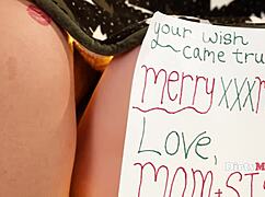 Christmas tree hides stepfamily asses ready for taboo ffm pounding