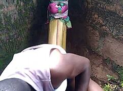 young babe drops to all fours in forest as thick cum blasts her perfect ass