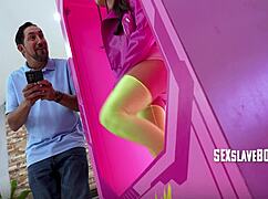 cute tiny 18+ teen freya von doom acts like horny submissive robot pet for juan largo