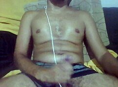 brazilian solo guy jerks huge cock in bedroom with dirty guided instructions