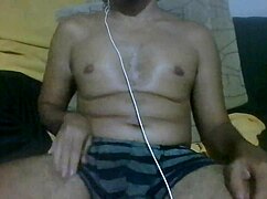 brazilian solo guy jerks huge cock in bedroom with dirty guided instructions