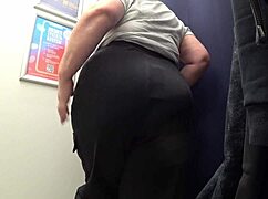 The CAMERA In The FITTING ROOM Watches BIG ASS MILF Change In SATIN PANTIES