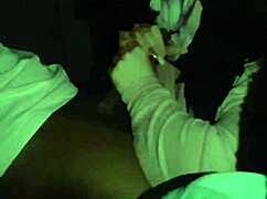 Masked wife delivers sloppy wet blowjob on monster black cock