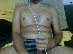 brazilian solo guy jerks huge cock in bedroom with dirty guided instructions