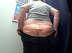 The CAMERA In The FITTING ROOM Watches BIG ASS MILF Change In SATIN PANTIES