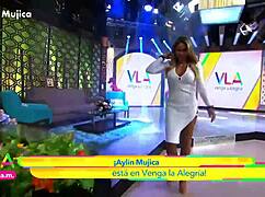 aylin mujica shows off minidress and curves casually