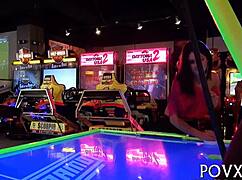 Old man deepthroats teen's throat before slamming her tight cunt missionary style in rough pov