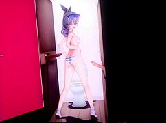 silver wolf kneels eagerly at glory hole for anonymous deepthroat action