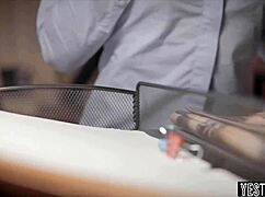 her ass stretches wide gaping during this quick rough doggy pounding session