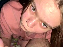 hey, late night stepdaughter pov blowjob ends with cream mask on face