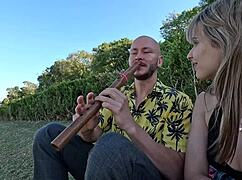 Pulled park slut's bubble butt condom-free for raw outdoor doggystyle creampie