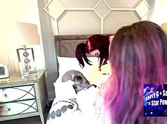 cosmic alien cosplay hunts peach and savanna in wild chase