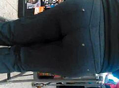 Hidden cam catches big booty pawg milf bending at cub foods