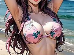 shirley the sexy asian model poses in bikini and lingerie showing off her curves